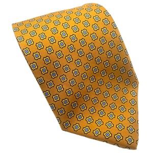 ROBERT TALBOTT Men's 100% Silk Necktie USA Designer Geometric Blue Gold designer